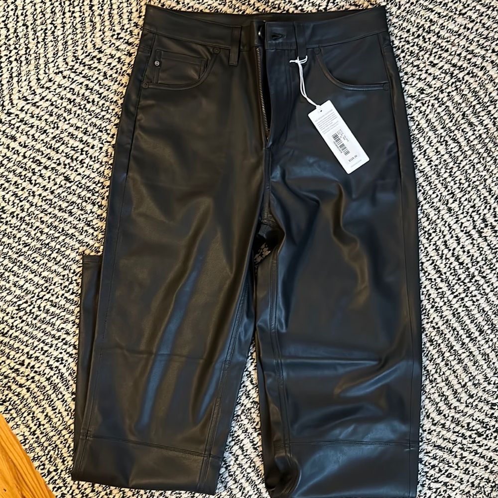 AG Alexxis Faux Leather Straight Leg 28